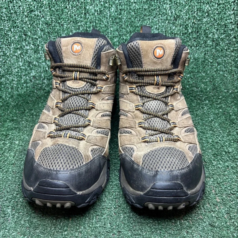 Merrell Moab 2 Mid Waterproof Vibram Outdoor Hiking Boot Earth Brown Mens Sz 9.5